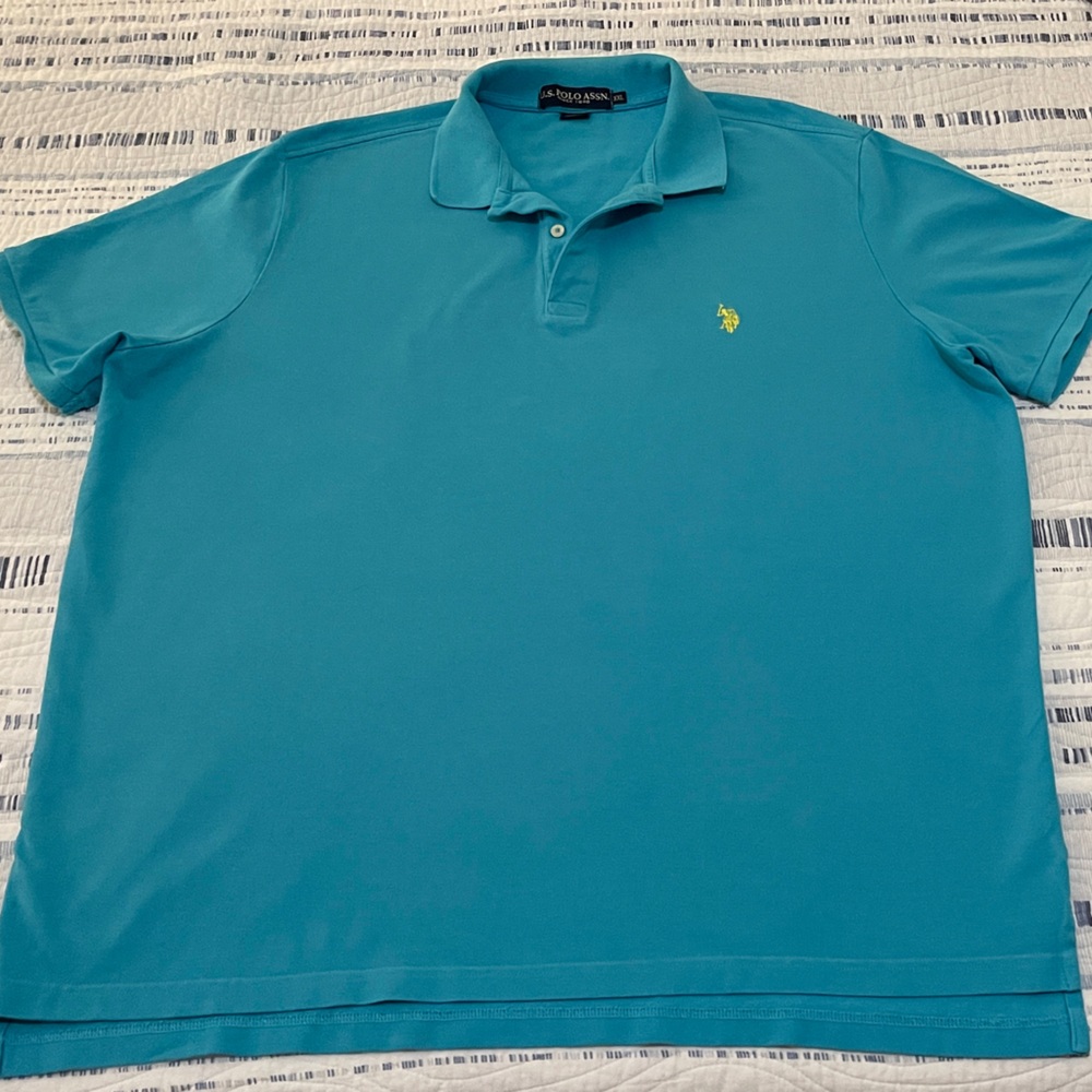 U.S. Polo Assn. Teal Polo Shirt with Yellow Logo